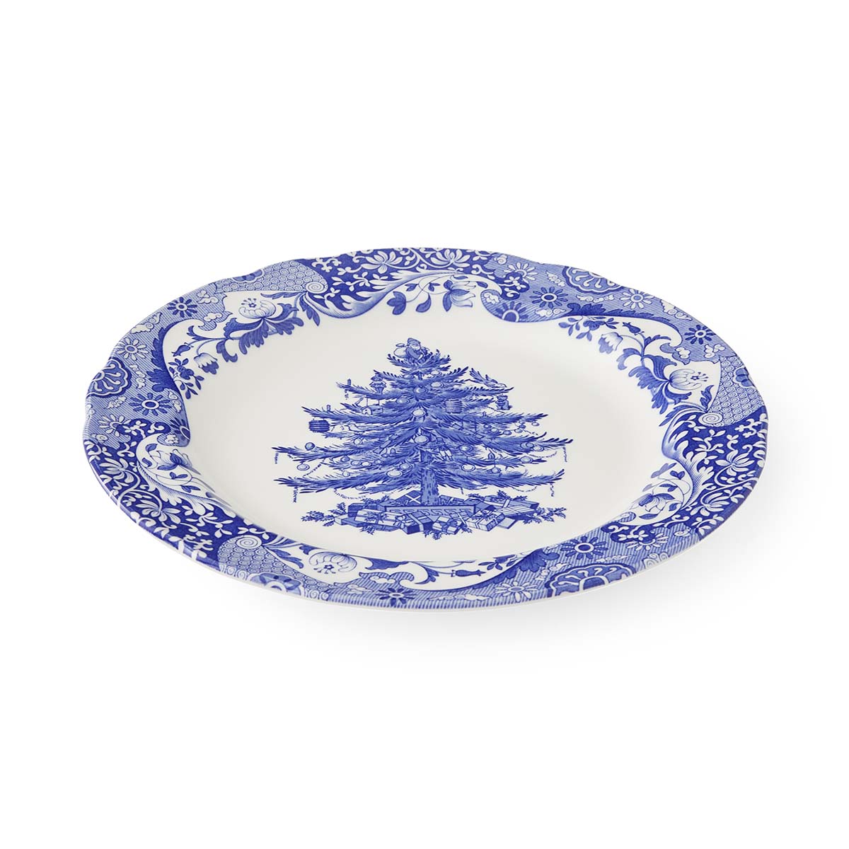 Blue Italian Christmas Tree 27cm Plate image number null